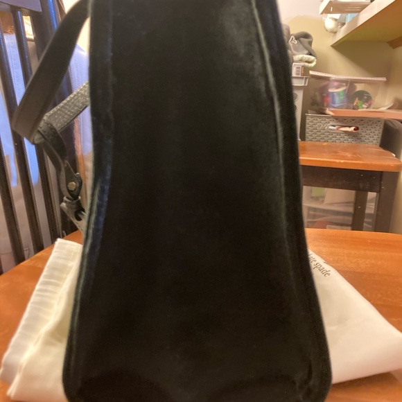 EUC Kate Spade black Thompson Street velvet Sam crossbody purse looks brand new - Picture 6 of 16